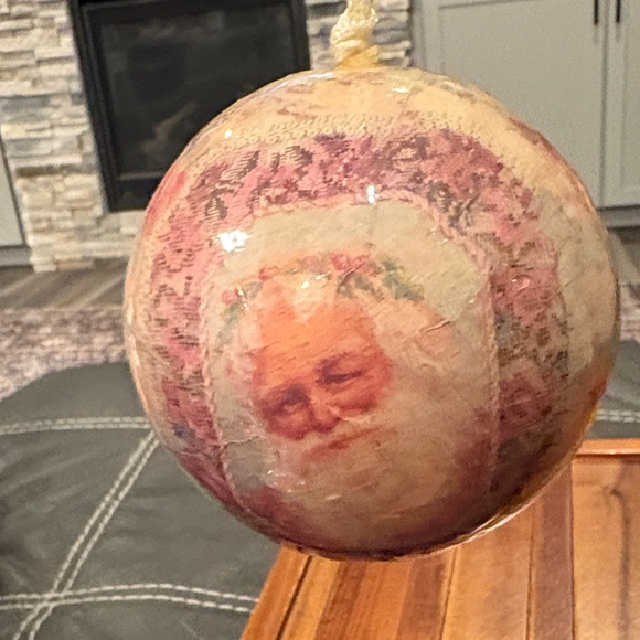 Other - Old World Victorian Santa Paper Mache Decoupage Christmas Ornament Balls